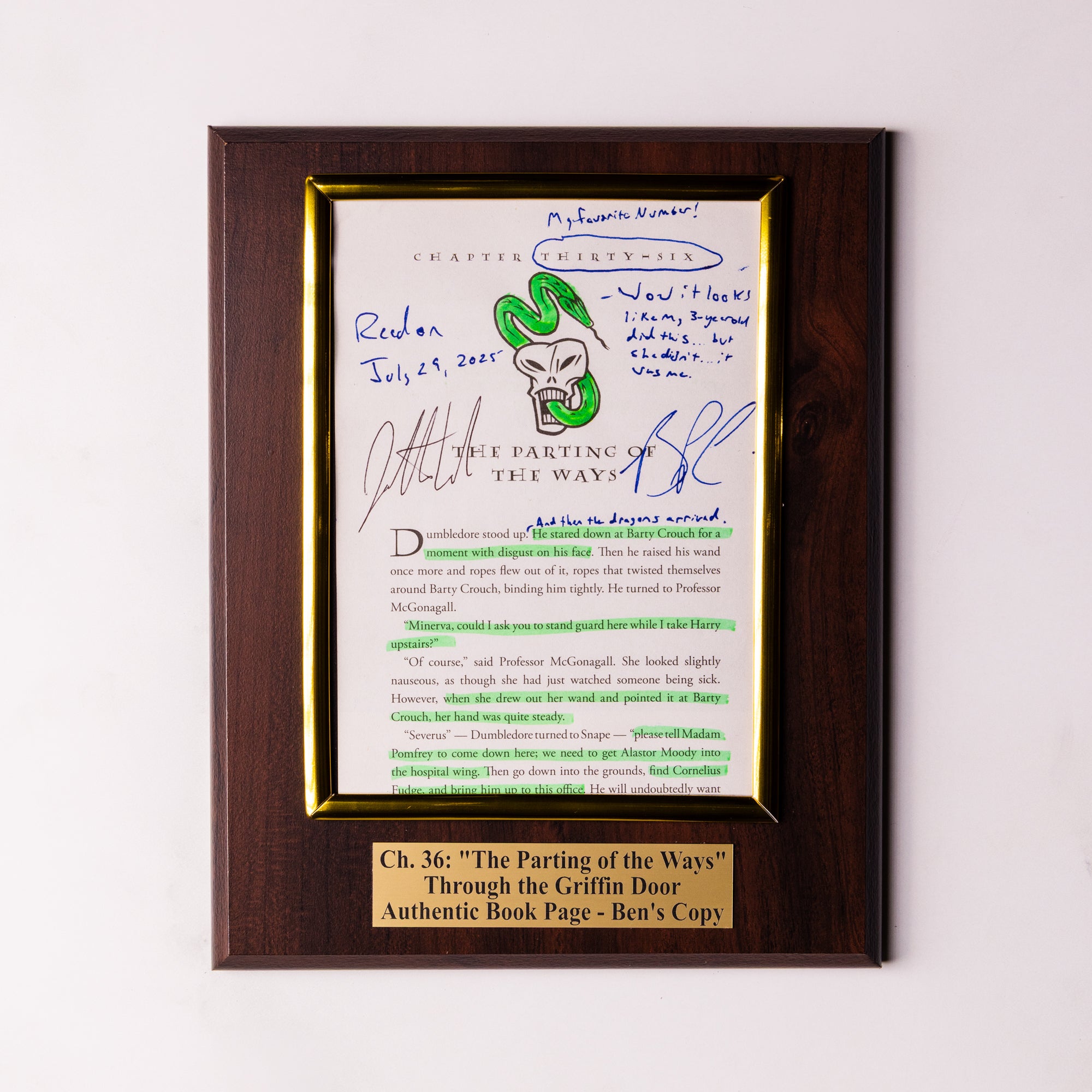 TTGD Book Page Plaque - Ch 36: The Parting of the Ways - Ben's Copy