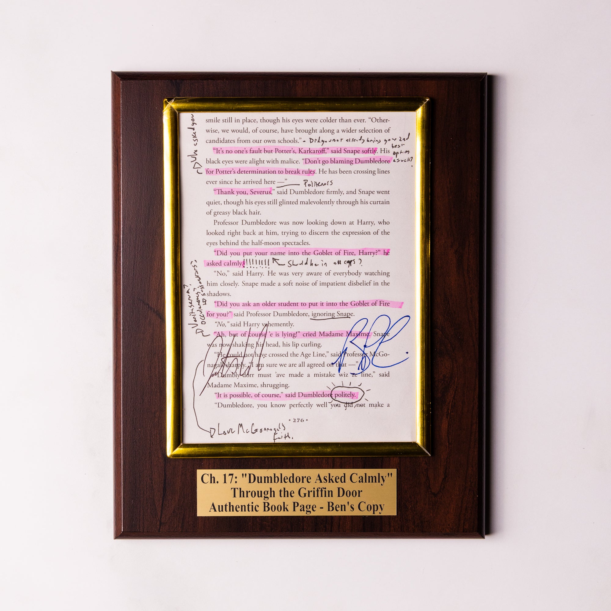 TTGD Book Page Plaque - Ch 17: Asked Calmly - Ben's Copy