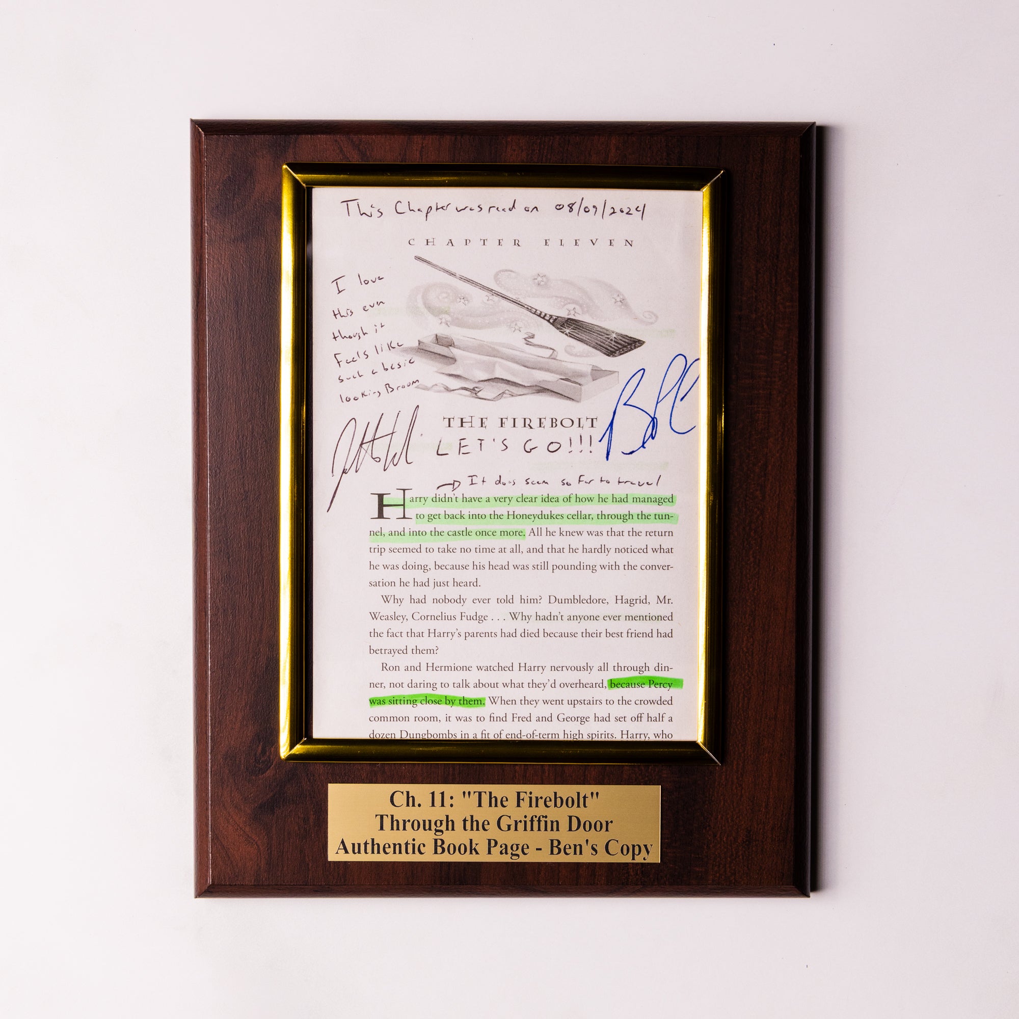 TTGD Book Page Plaque - Ch 11: The Fire Bolt - Ben's Copy