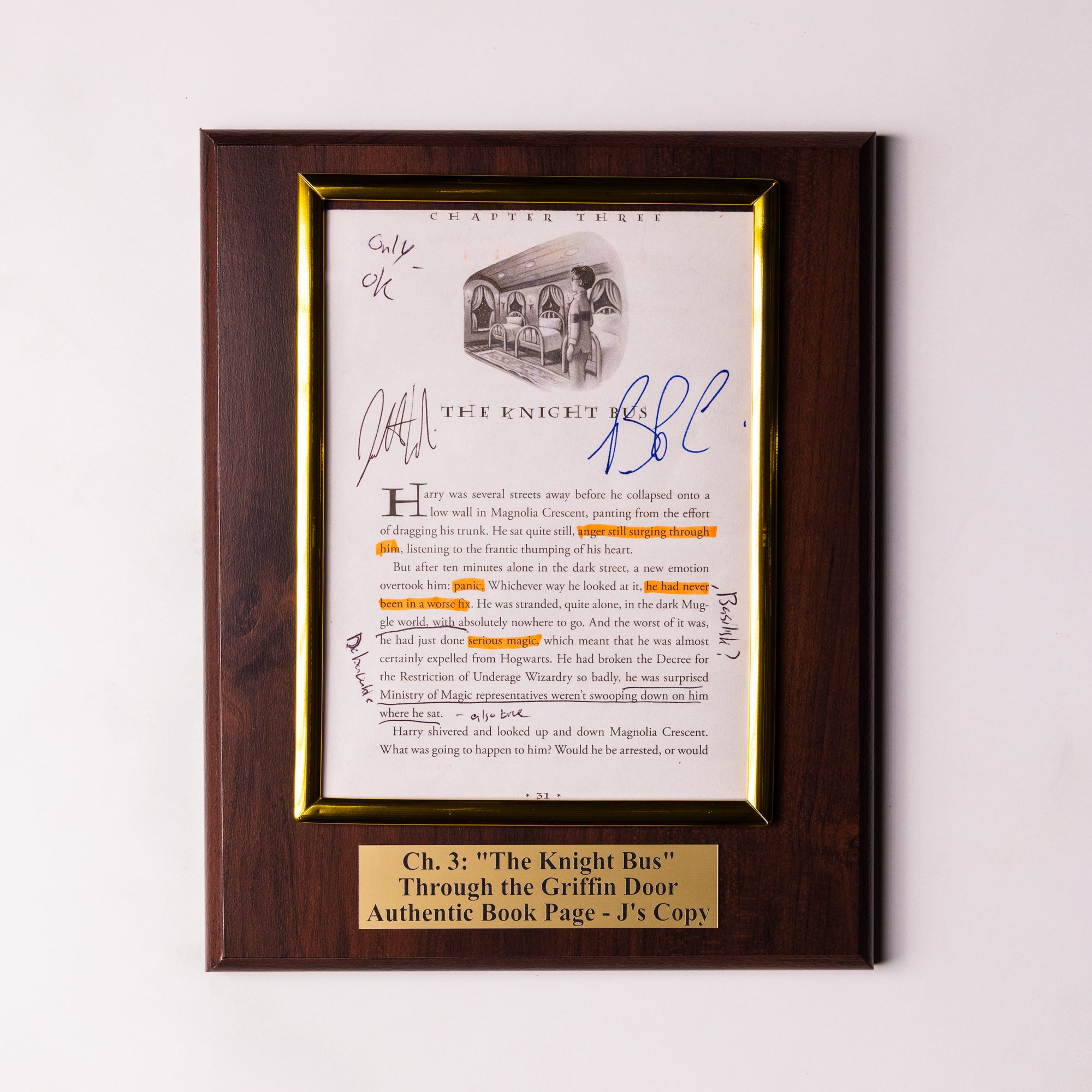 TTGD Book Page Plaque - Ch 3: The Knights Bus - J's Copy