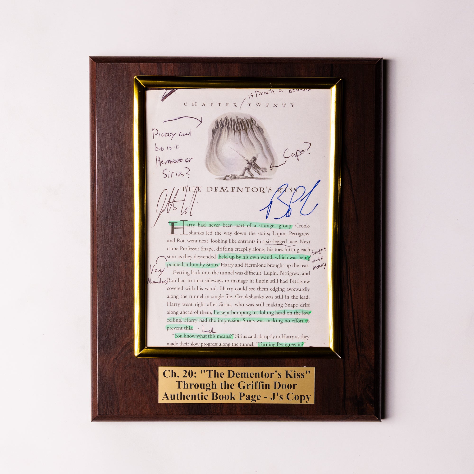 TTGD Book Page Plaque - Ch 20: The Kiss - J's Copy