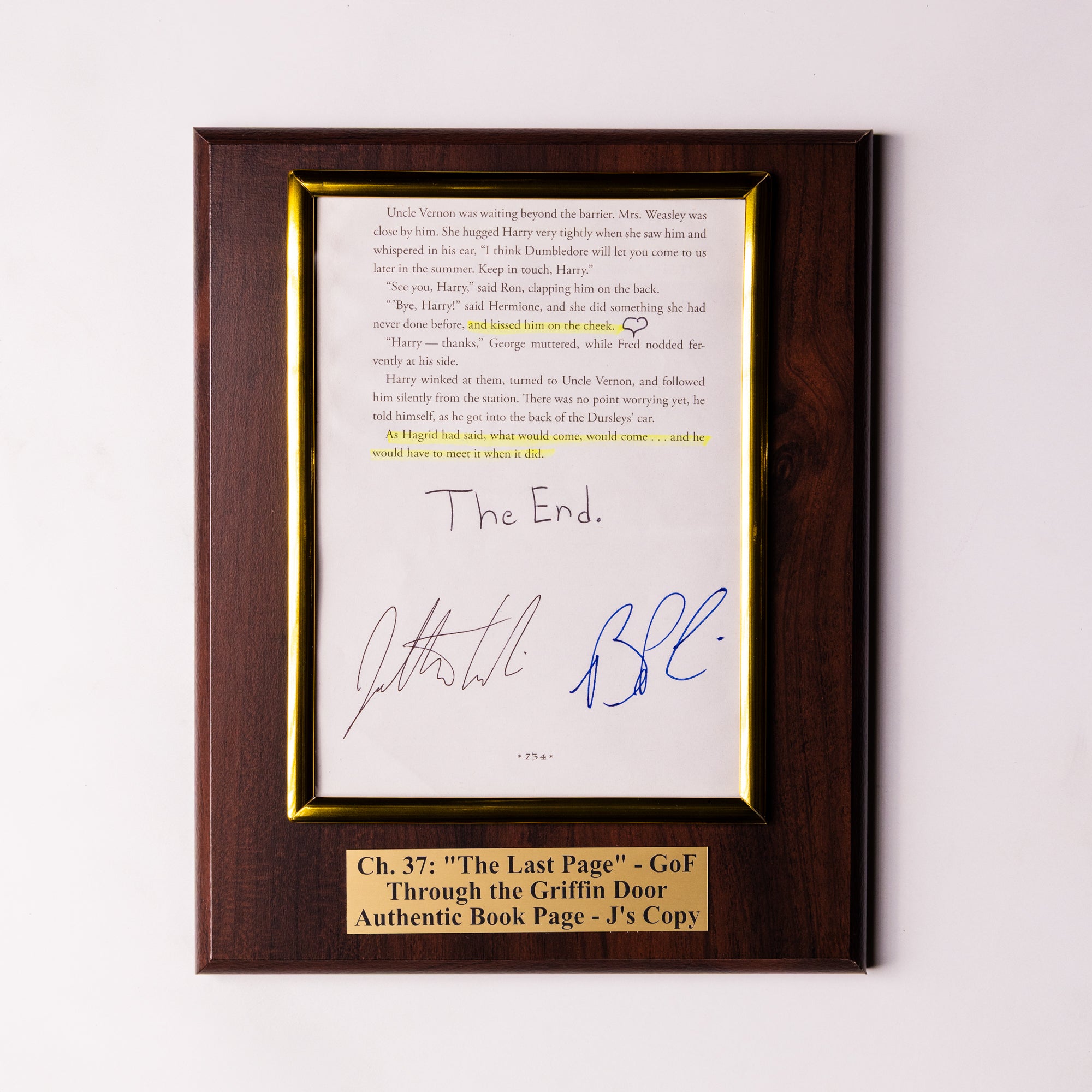 TTGD Book Page Plaque - Ch 37: The Last Page - J's Copy