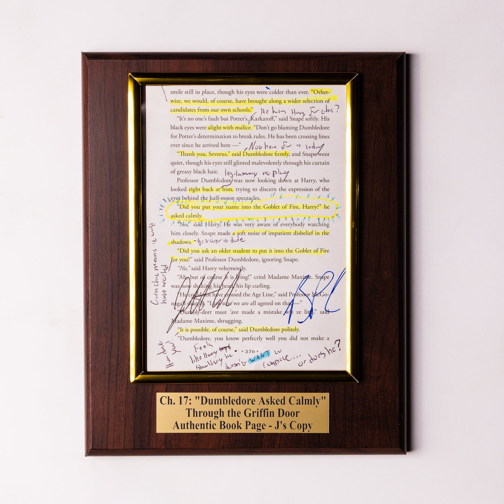 TTGD Book Page Plaque - Ch 17: Asked Calmly - J's Copy