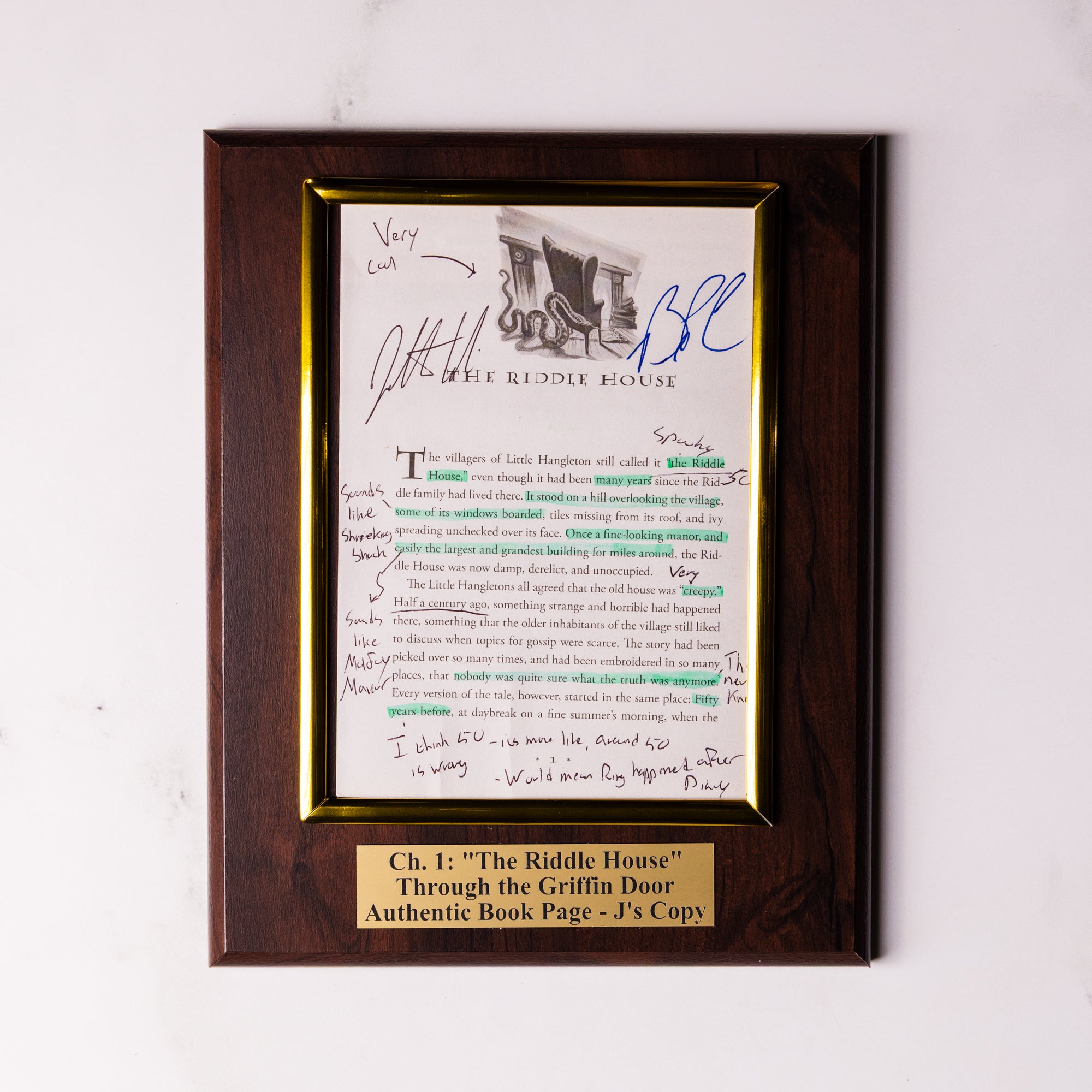 TTGD Book Page Plaque - Ch 1: The Riddle House - J's Copy