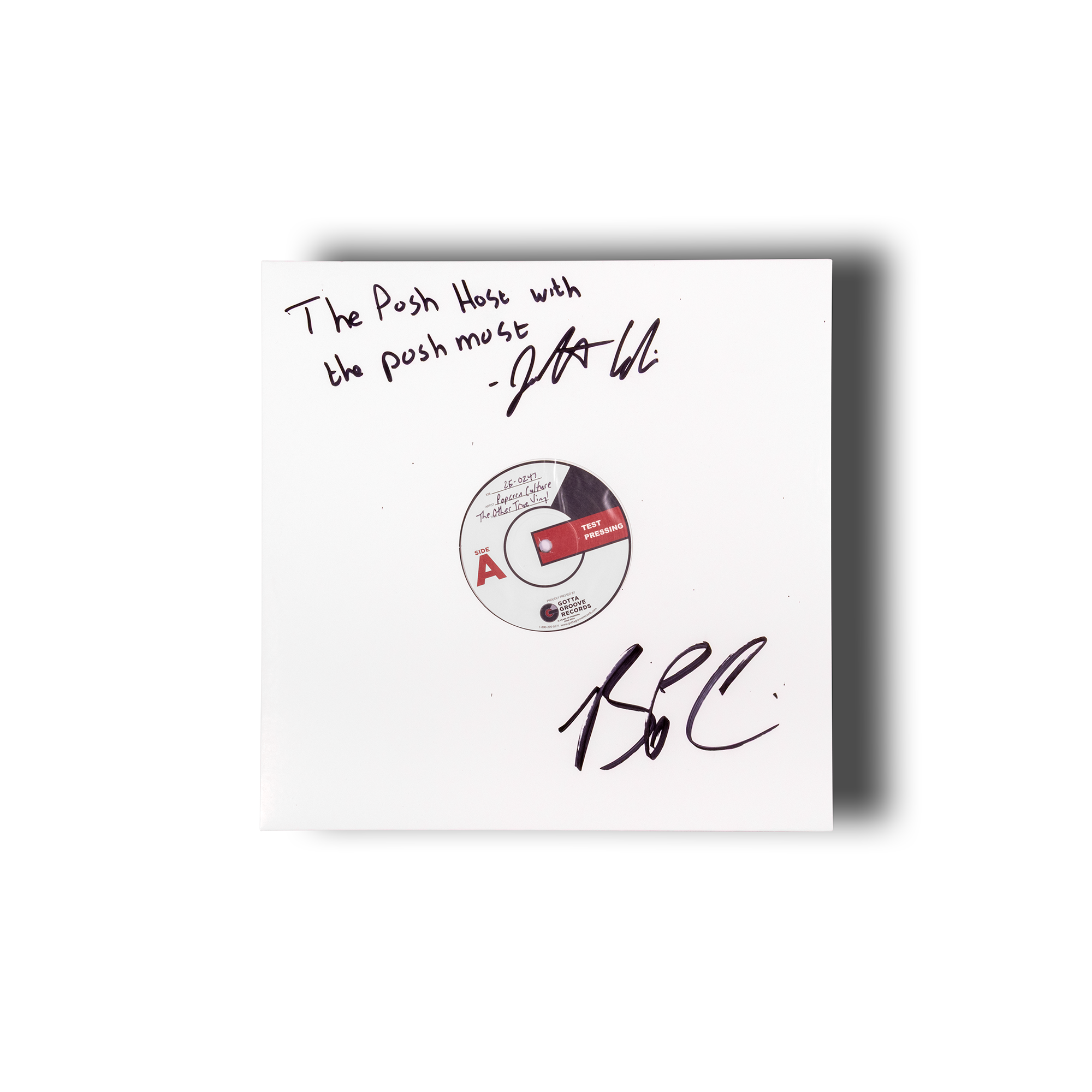 White card with a circular design and text on a white background