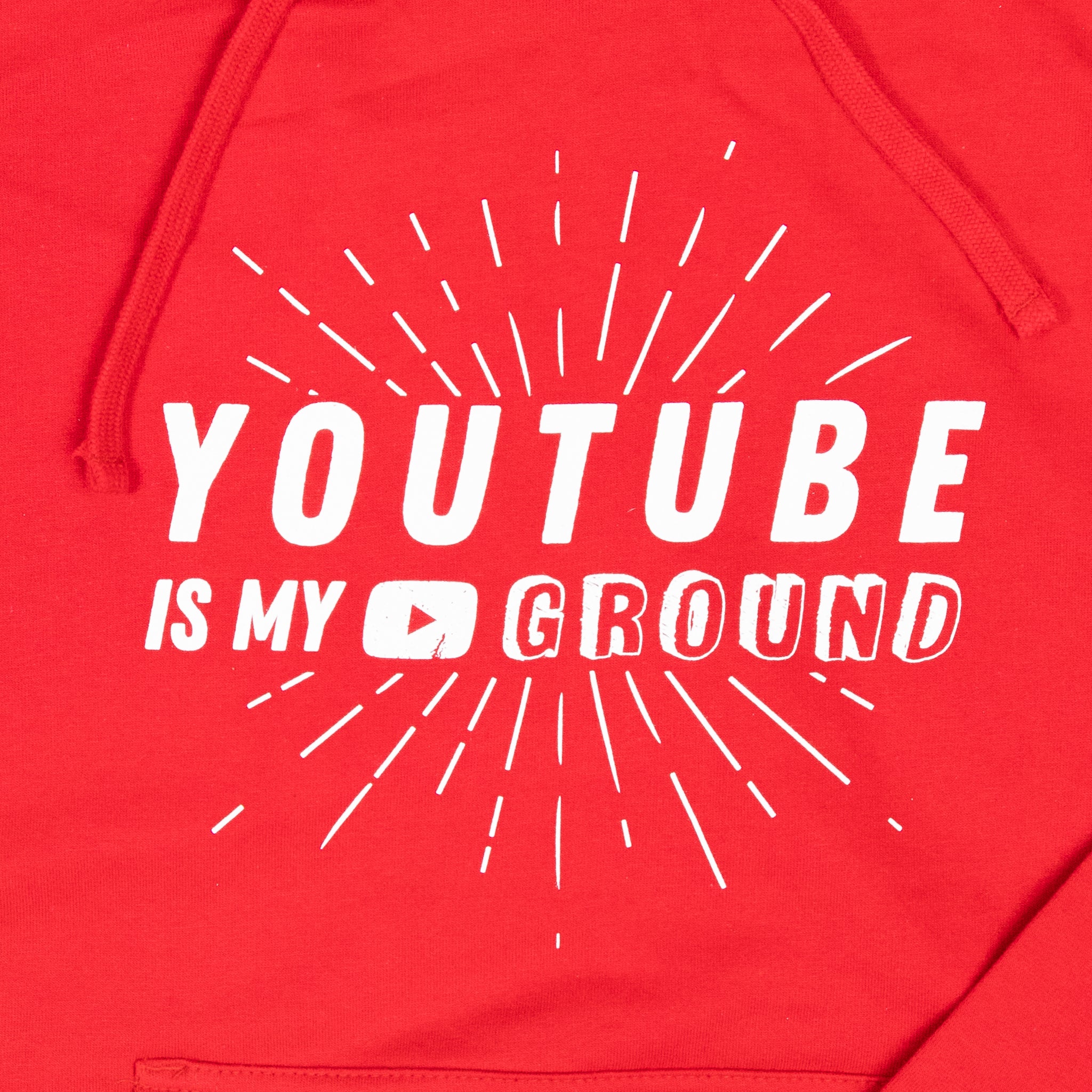 Super Carlin Brothers Red YouTube Hoodie Close Up