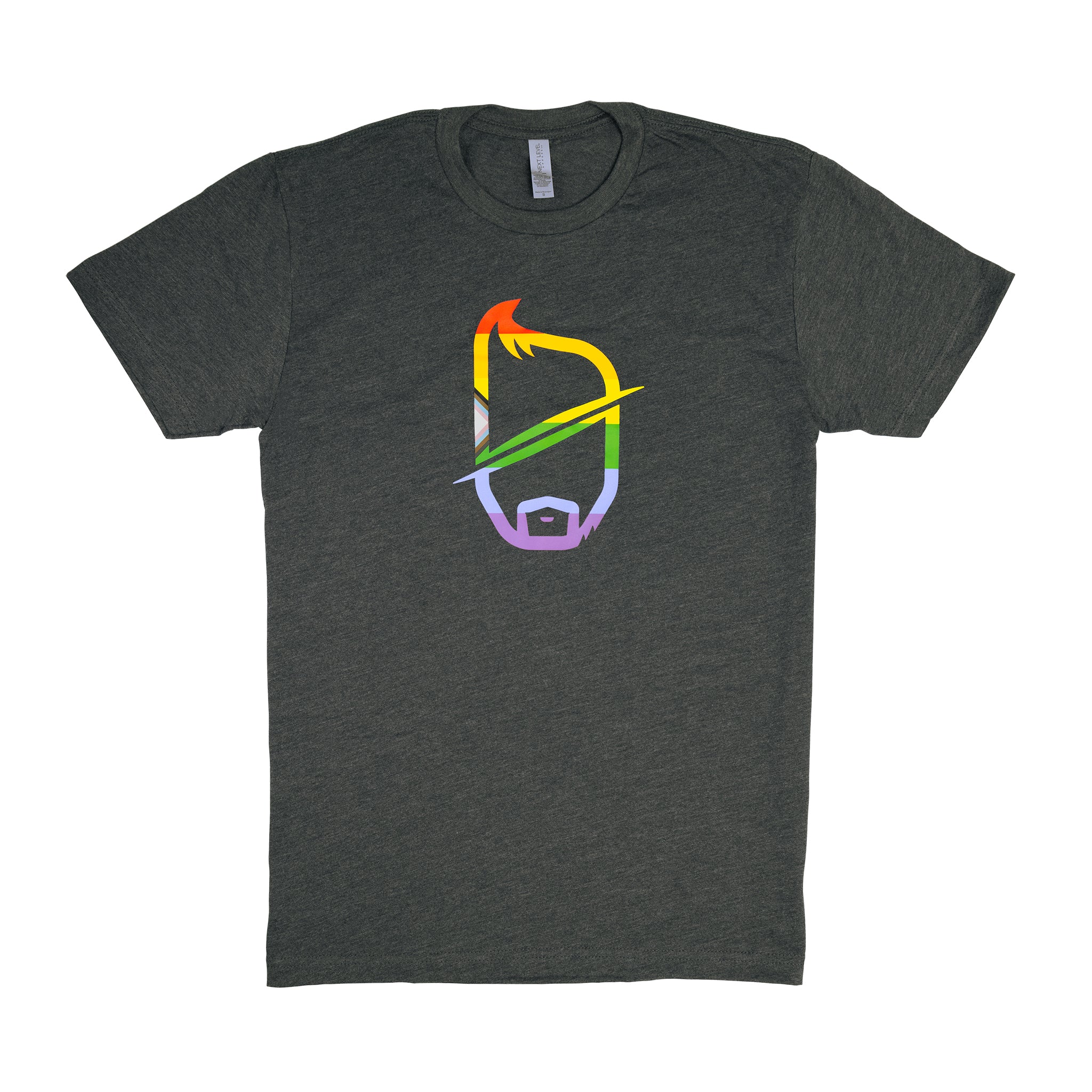 Super Carlin Brothers Celebrate Yourself Gray Shirt with Rainbow SCB Logo