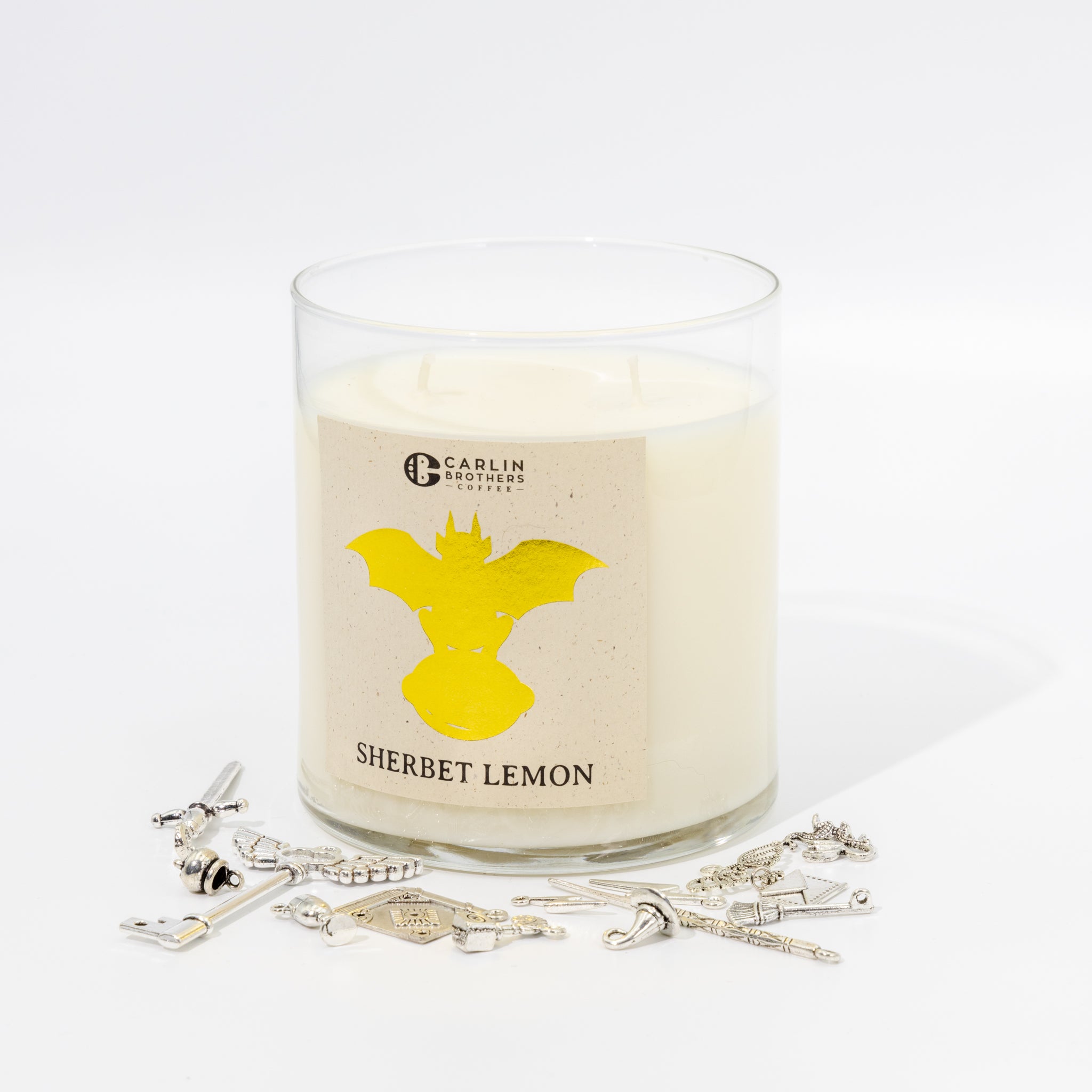 Carlin Brothers Mercantile Sherbet Lemon 17 oz Candle with charms
